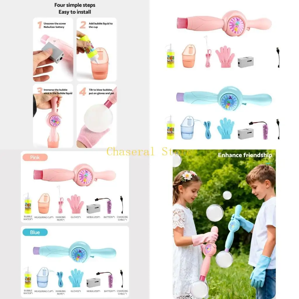 

E7CE Interactive Smog Bubble Machine Electric Bubble Maker for Family Kids Bonding