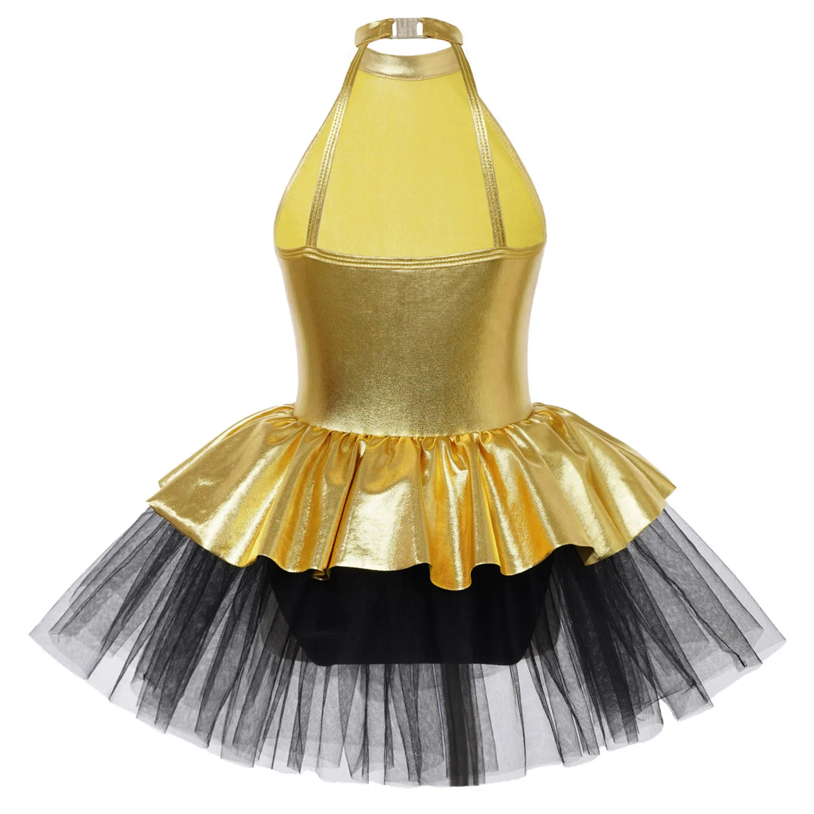 Kinder Mädchen Neck holder Hals glänzend funkeln Ballett Tanz kleid Trikot Ausschnitt zurück funkeln Latin Jazz moderne Tanz Performance Kleidung