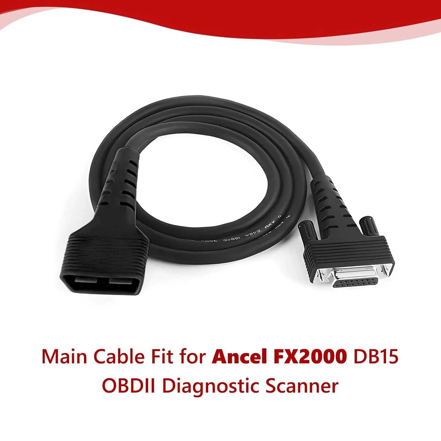 JUTA Main Cable Fit for Ancel FX2000 DB15 OBD2 Diagnostic Scanner 16-PIN Male to 15-PIN Female OBDII Test Replacement Connector