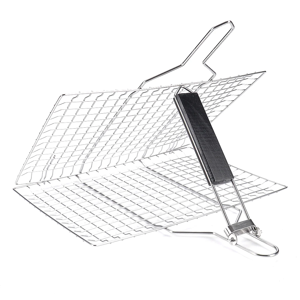 Cesta para asar barbacoa, cesta anticorrosión para parrilla de pescado, cesta para parrilla de verduras de 8,6x12,6 pulgadas para pescado, verduras, carne, camarones