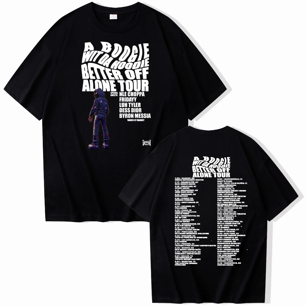 A Boogie Wit da Hoodie Better Off Alone 2024 Tour Short Sleeve T-shirt Harajuku O-neck Summer Casual Shirt