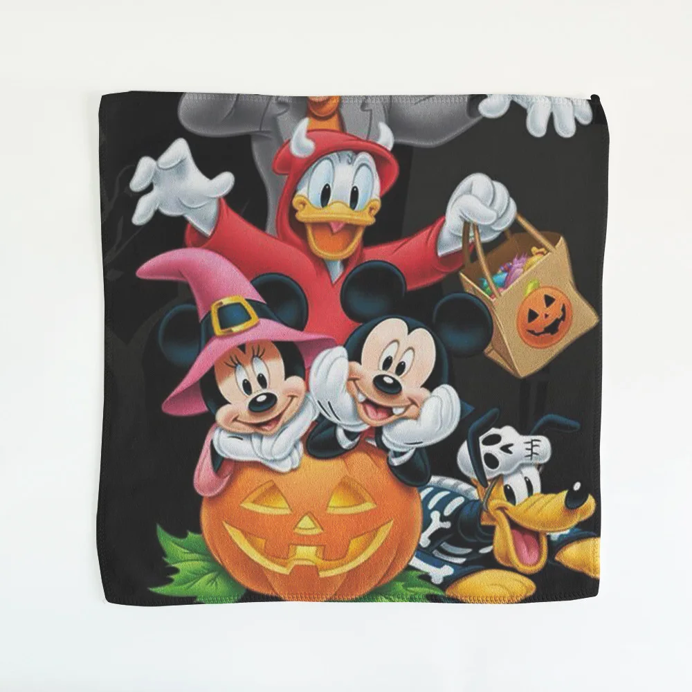 Miniso Paradise Series Halloween ميكي دافي داك وشاح محيطي منديل منشفة الوجه غسل منشفة الكرتون