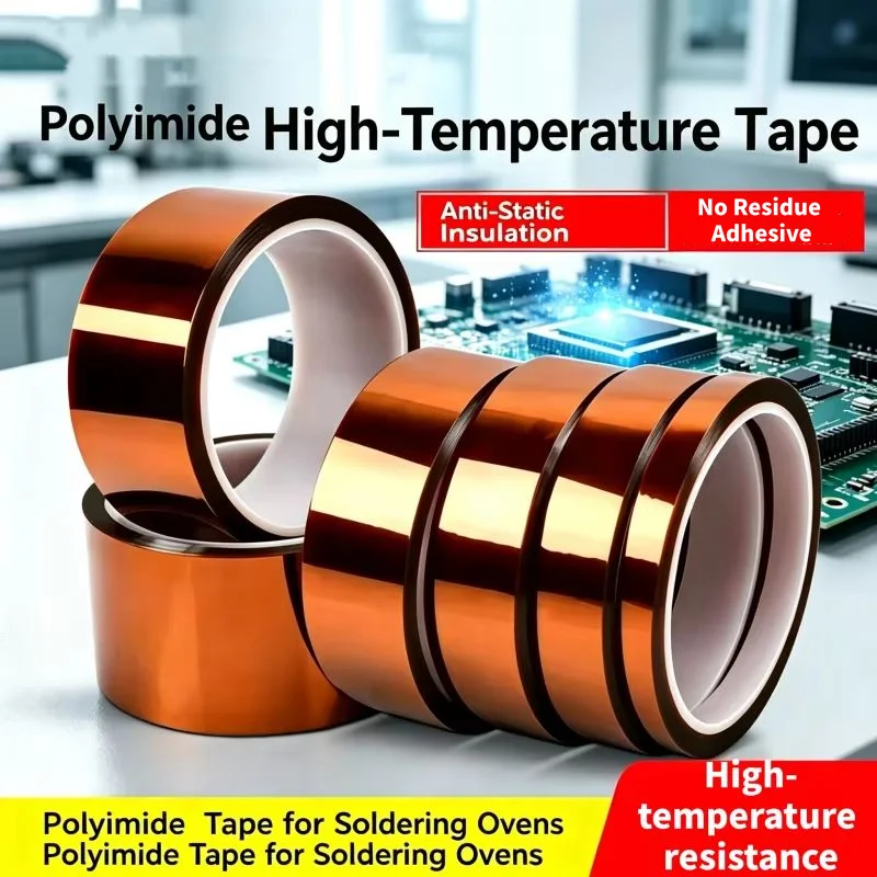 Fita Kapton Dupla Face, Fita Adesiva Isolante de Alta Viscosidade Sem Resíduos para Forno de Solda de Alta Temperatura, Máscara de Solda para PCB