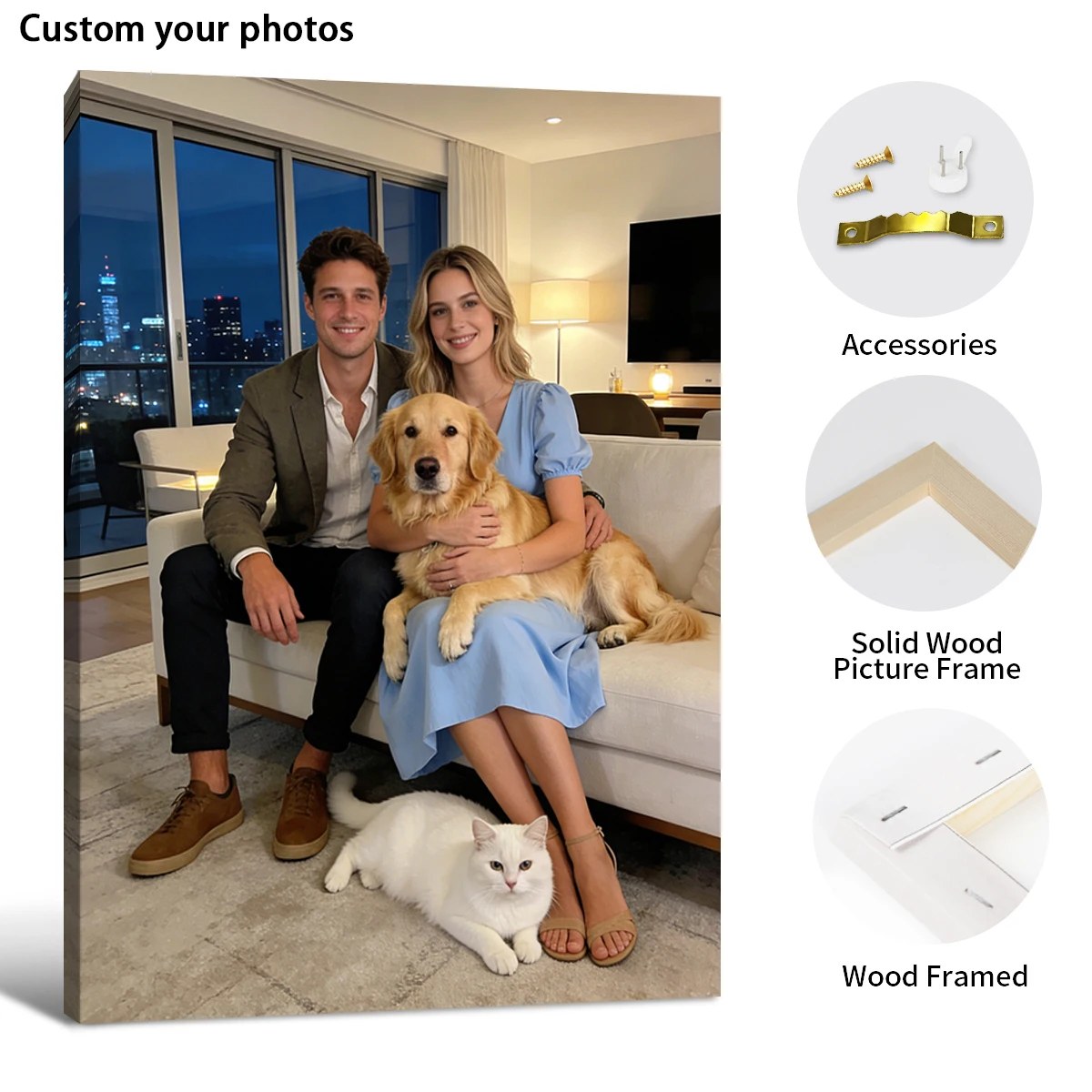 Custom posters framed wall art customized family photos canvas printing of wedding photos  room decoration Custom Your Photos - view 3