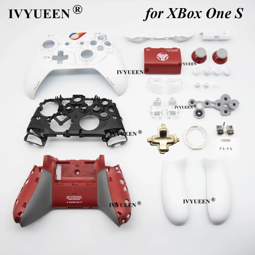 IVYUEEN for Xbox One S X Controller Star Housing Shell Case Faceplate Cover Side Rails Back Panel RB LB RT LT Dpad Buttons Kit