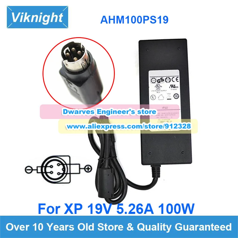 

Genuine 19V 5.26A 100W AC Adapter AHM100PS19-XA0413 10014773 Laptop Charger For XP K16250348 Round With 4 Pins Power Supply