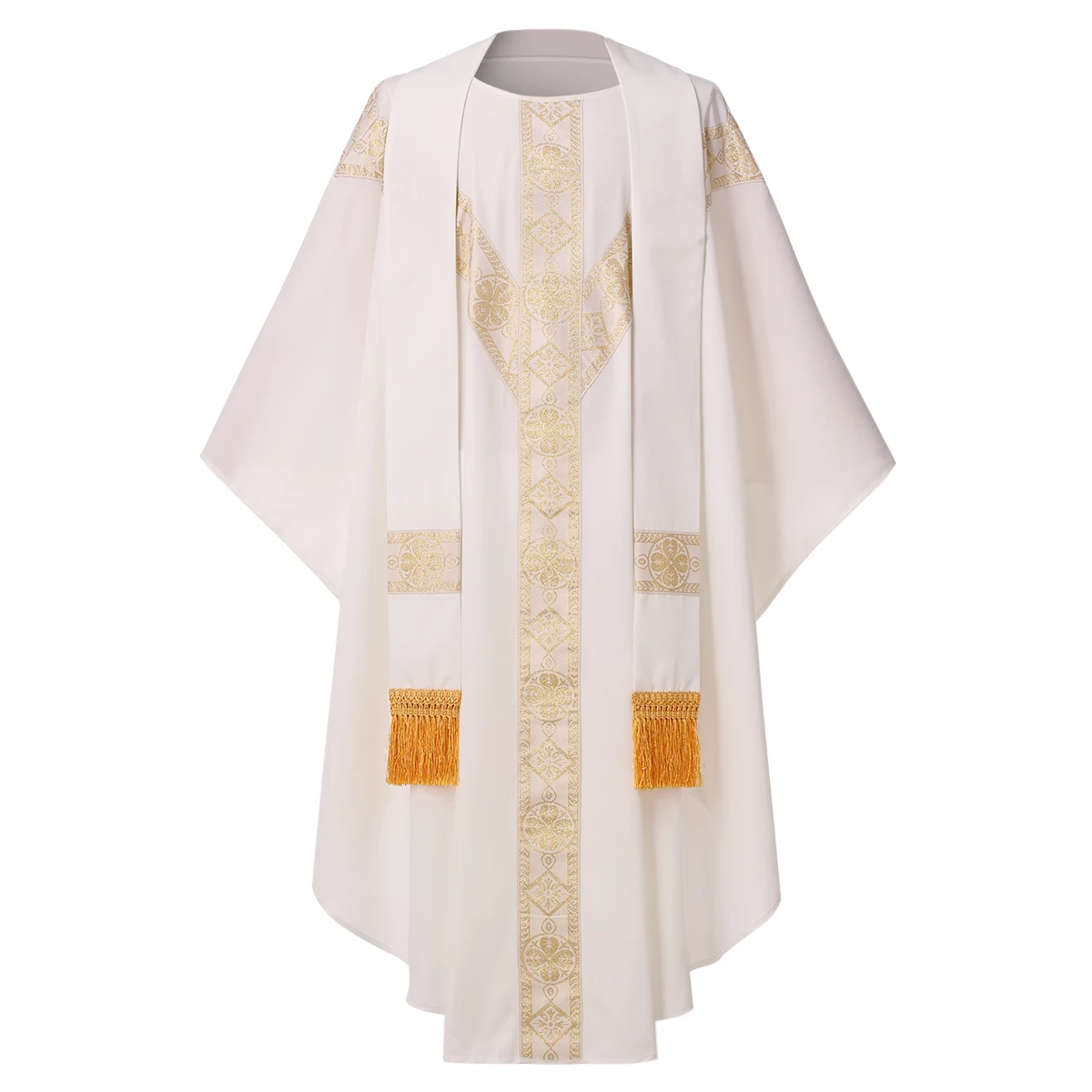 

White Pastor Chasuble Vestment Outfit