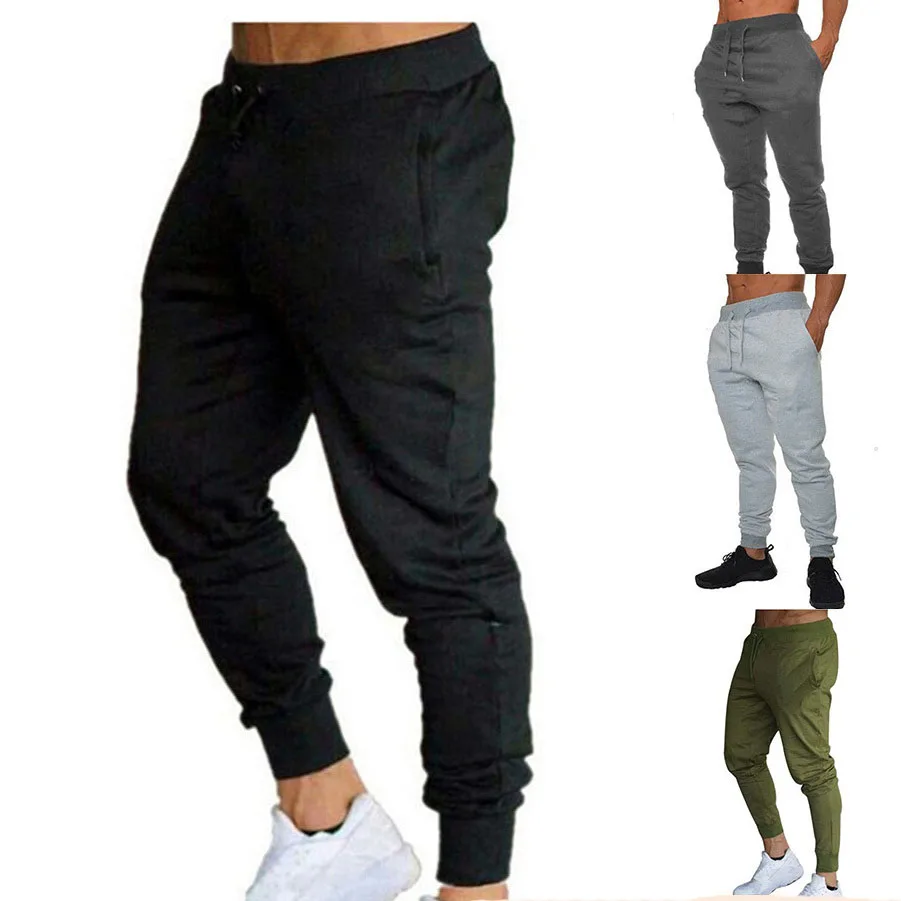 

2024 Fashion Men Gyms Pure color Pants Joggers Fitness Casual Long Pants Men Workout Skinny Sweatpants Jogger good 2026