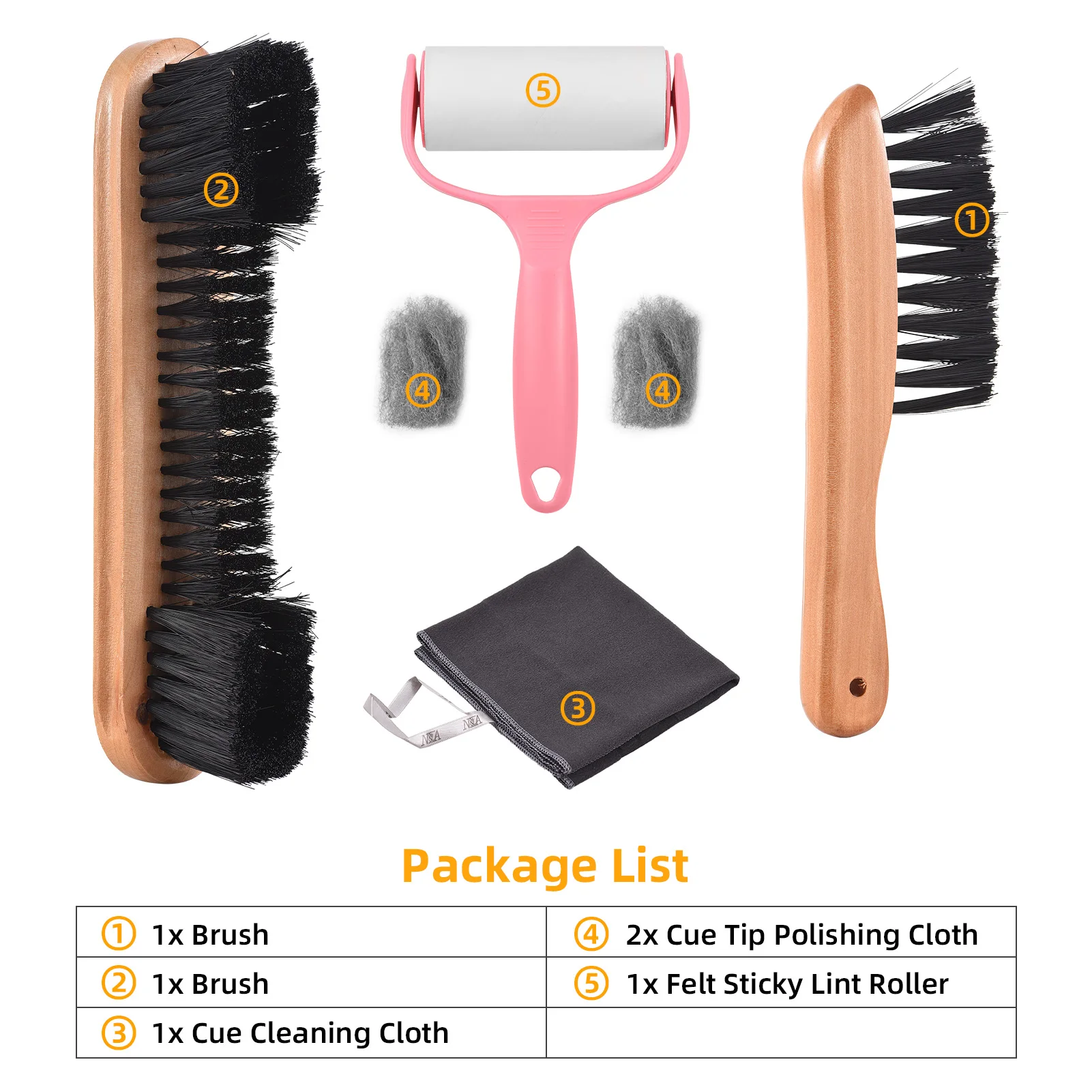 Premium Pool Table Cleaning Kit Billiards Accessories and Equipment Pool Table Brush for Felt Sticky Lint Roller Pool Table