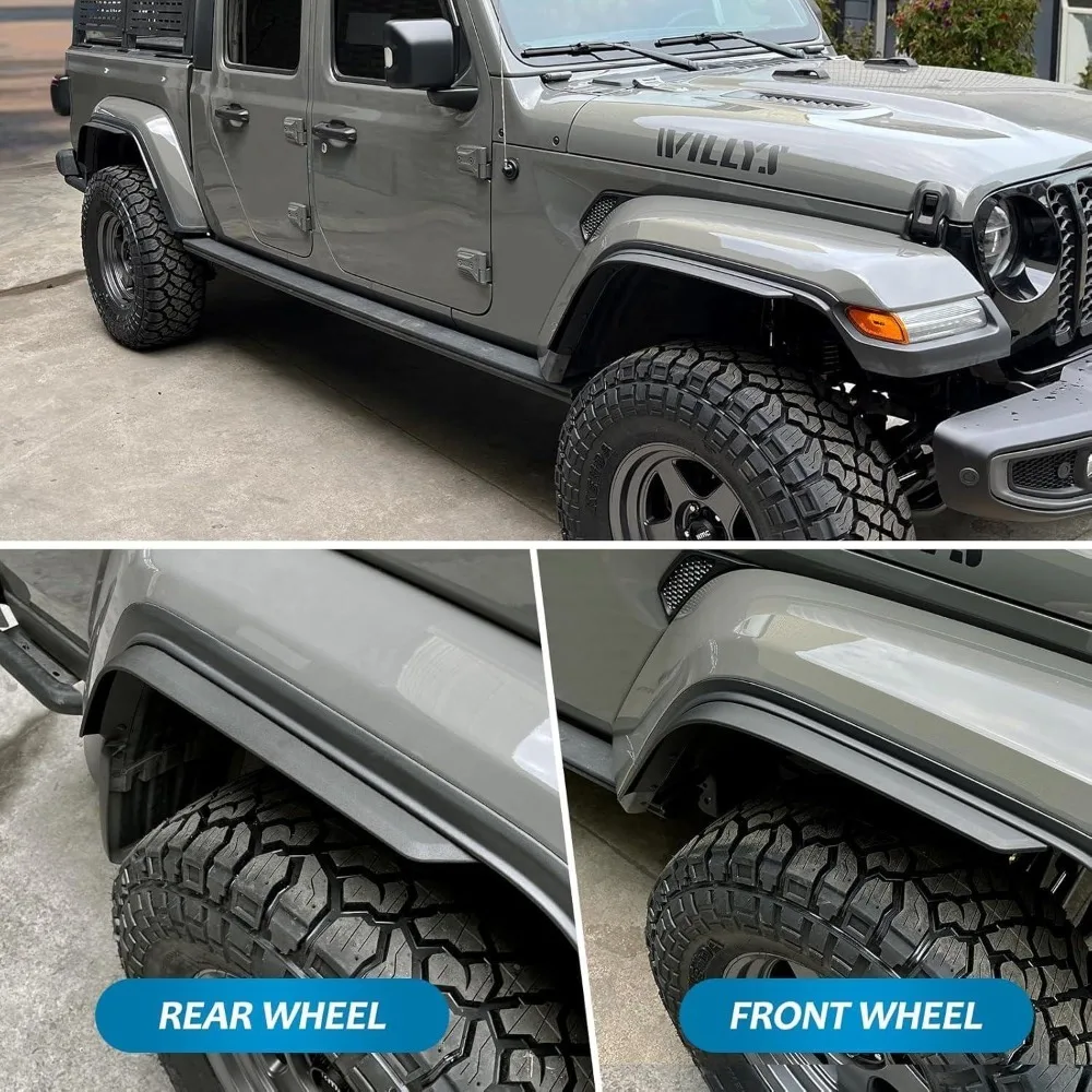 Clearance Fender Set For 2020 2024 Jeep Gladiator Mojave Rubicon Front Rear Wheel Liner 4PCS Off Road ABS No Drill Protection