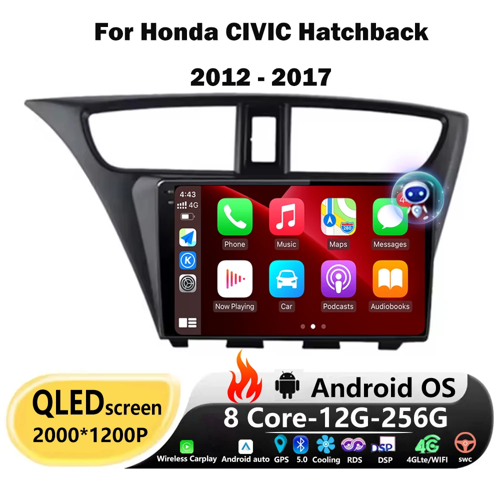 

Android Auto Carplay For Honda CIVIC Hatchback 2012 - 2017 Car Radio Multimedia Player Navigation GPS Stereo 360 Camera WIFI DSP