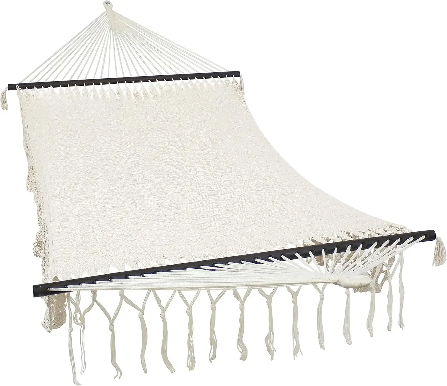 Deluxe Handwoven American Style Cotton Hammock -770-Pound Weight Capacity - Natural