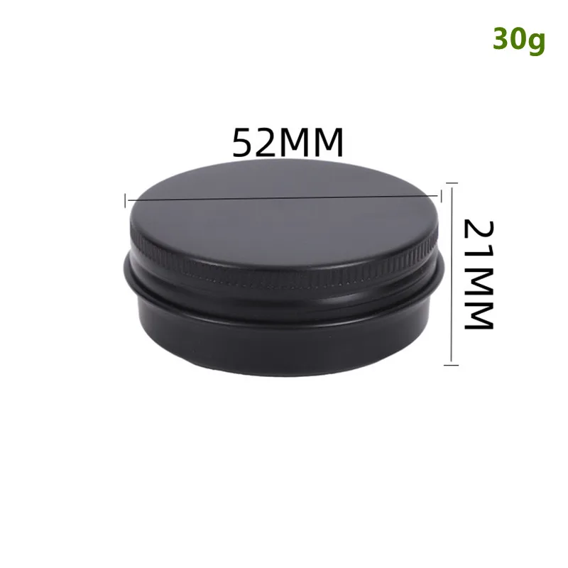 200pcs 1 oz Black Metal Tin 30g Sample Lip Balm Tins Aluminum Tin Containers with Lids Screw Top Tins Cans Empty Storage Jars