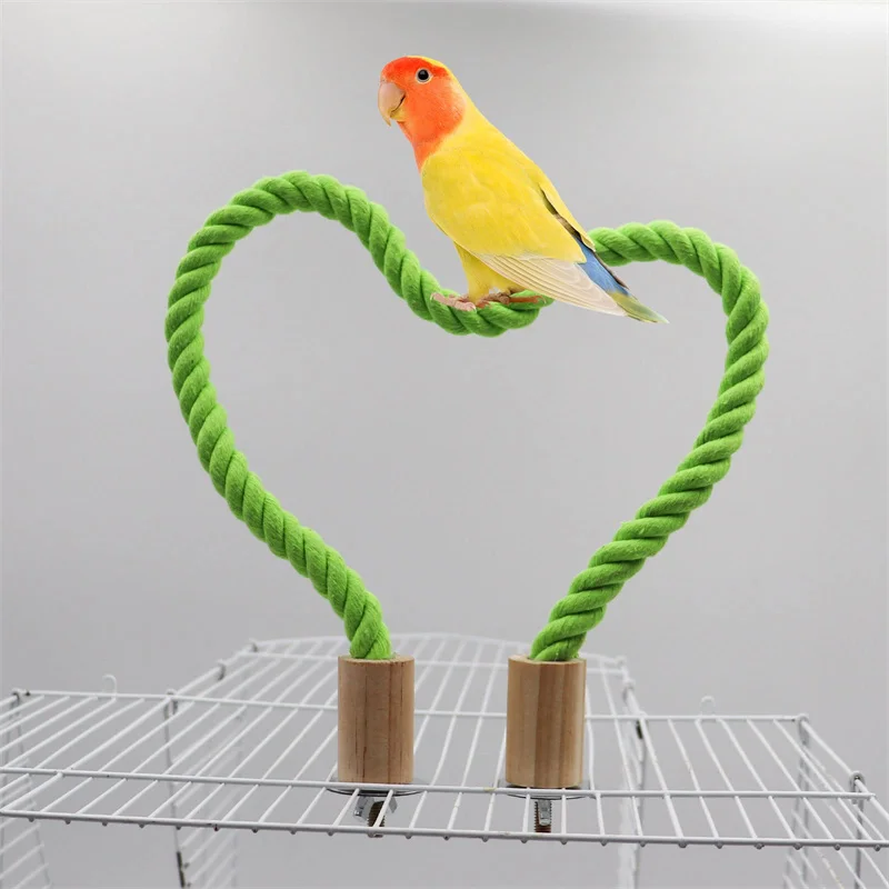 Parrot Training Toy Cage Cotton Rope Toy Paw Grinding Bendable Pet Bird Standing Stick Exercise Perches Toy for Budgies Parakeet