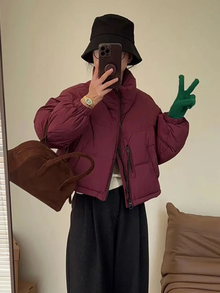 

Утепленная хлопковая куртка-пальто для женщин, зимняя, теплая, повседневная, в корейском стиле, свободного кроя, на молнии, цветная