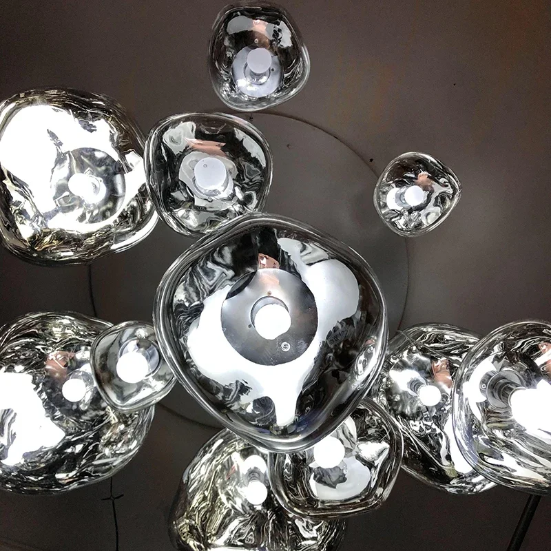 Plafonnier LED suspendu en verre de lave, design moderne, en PVC, luminaire décoratif d'intérieur, idéal pour un salon, un hôtel ou une maison