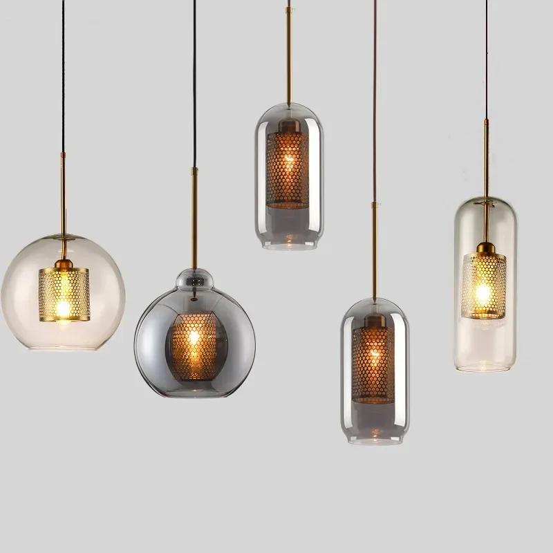 

Modern Luxury LED Glass Pendant Light Retro Creative Design for Restaurant Bar Desk Bedroom Headboard Corridor Decoration Lamp