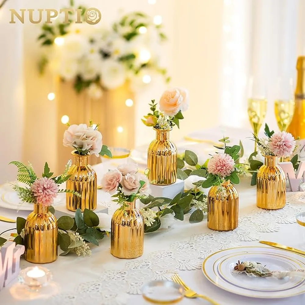 Chic Vase For Flowers Stylish Gold Vases Vibrant Flower Vase Gold Decor For Living Room Unique