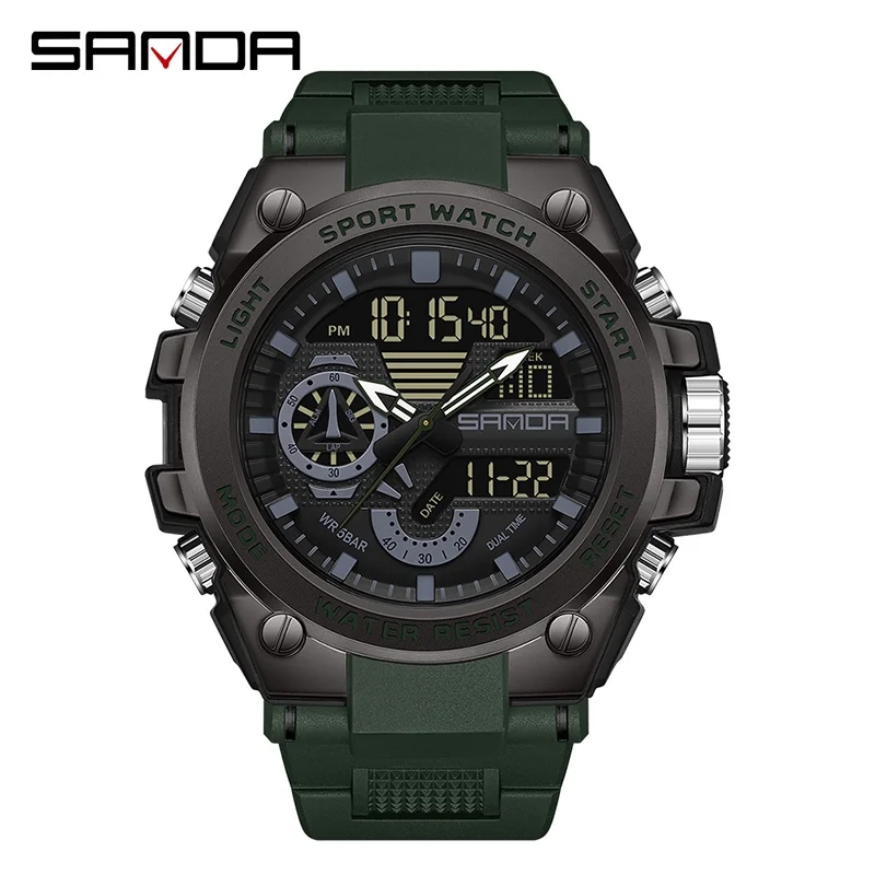 Sanda Herren-Armbanduhr, digital, modisch, wasserdicht, Outdoor-Sport, multifunktional, elektronisch, SD3302-12 8