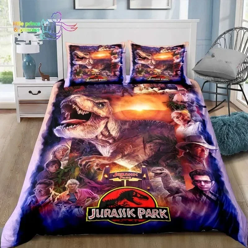 Dinosaur Jurassic Park Comfortable Duvet Quilt Cover Pillowcase Bedding Set Children Bedroom Decoration Home Textile