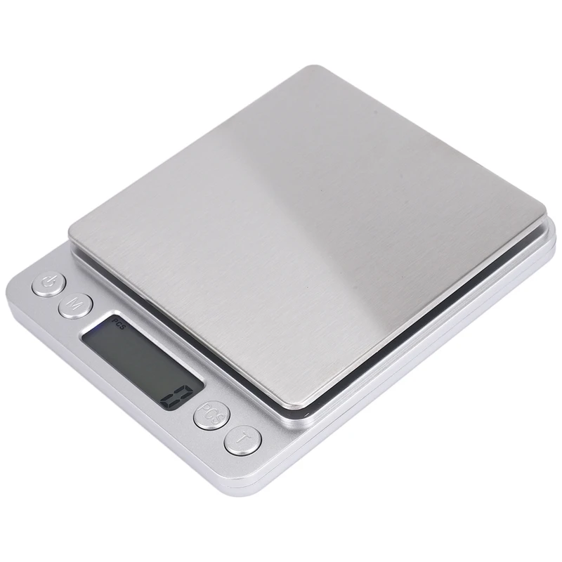 500G 0.01G Digital Scale Electronic Weight Scales Pocket Case Jewelry Scale Food Kitchen Balance Silver