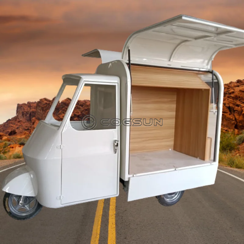 Carrito de comida móvil Tuk Foodtruck, carrito de Bar de cerveza, carrito de café, camión de comida Ape, triciclo eléctrico, carrito de comida, 3 ruedas, superventas
