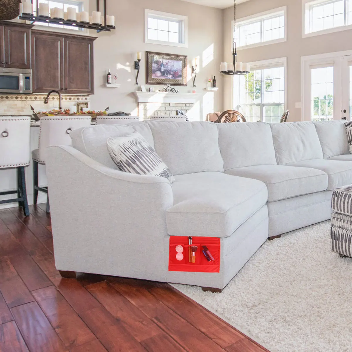 

Bedside Storage Bag Red Organizer for Home Sofa Bed Large Capacity Stylish Easy to Use Perfect for Phone Earphones