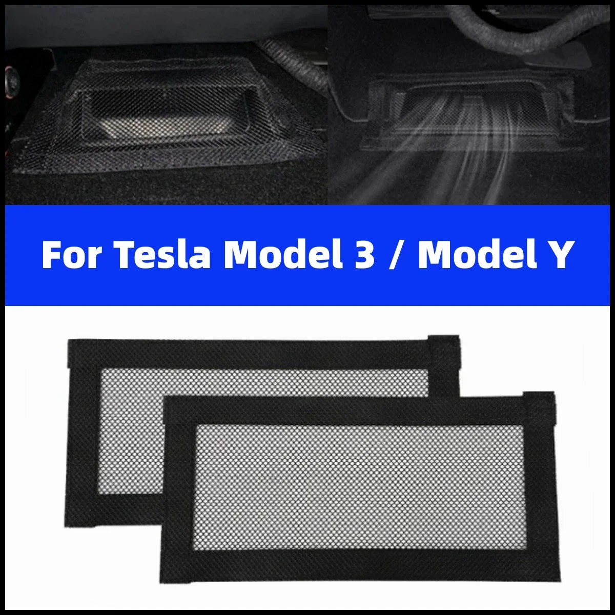 

Applicable to the air outlet under the Tesla Model 3/Y seat car air conditioning net cover air outlet filter cover