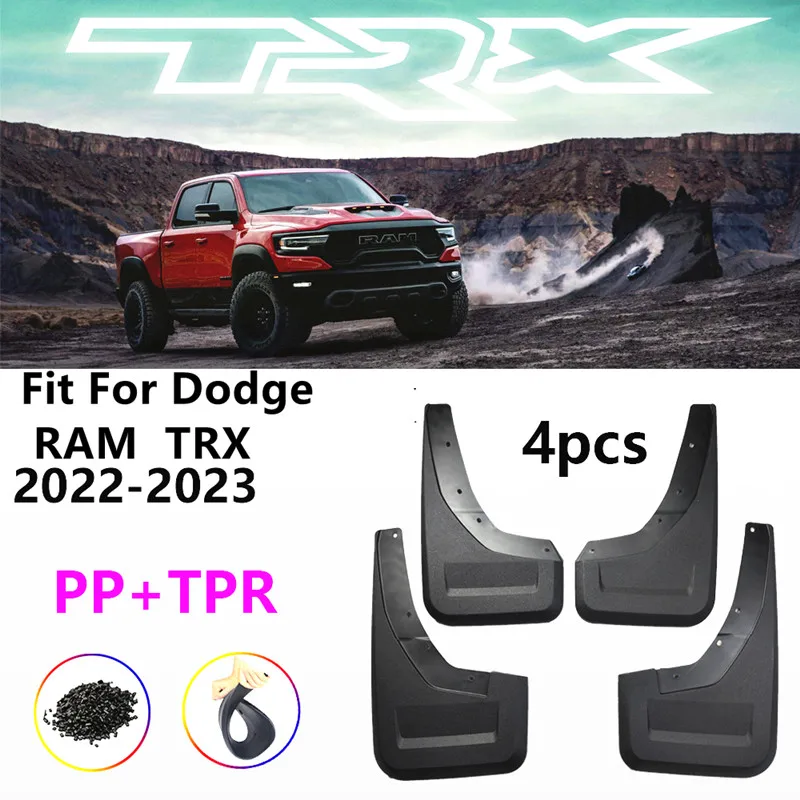 

For Dodge Ram TRX Mud Flaps Mudguard 2022 2023 Car Mudflaps Splash Guards Front Rear Protector Mudguards Fender Accessories 4Pcs