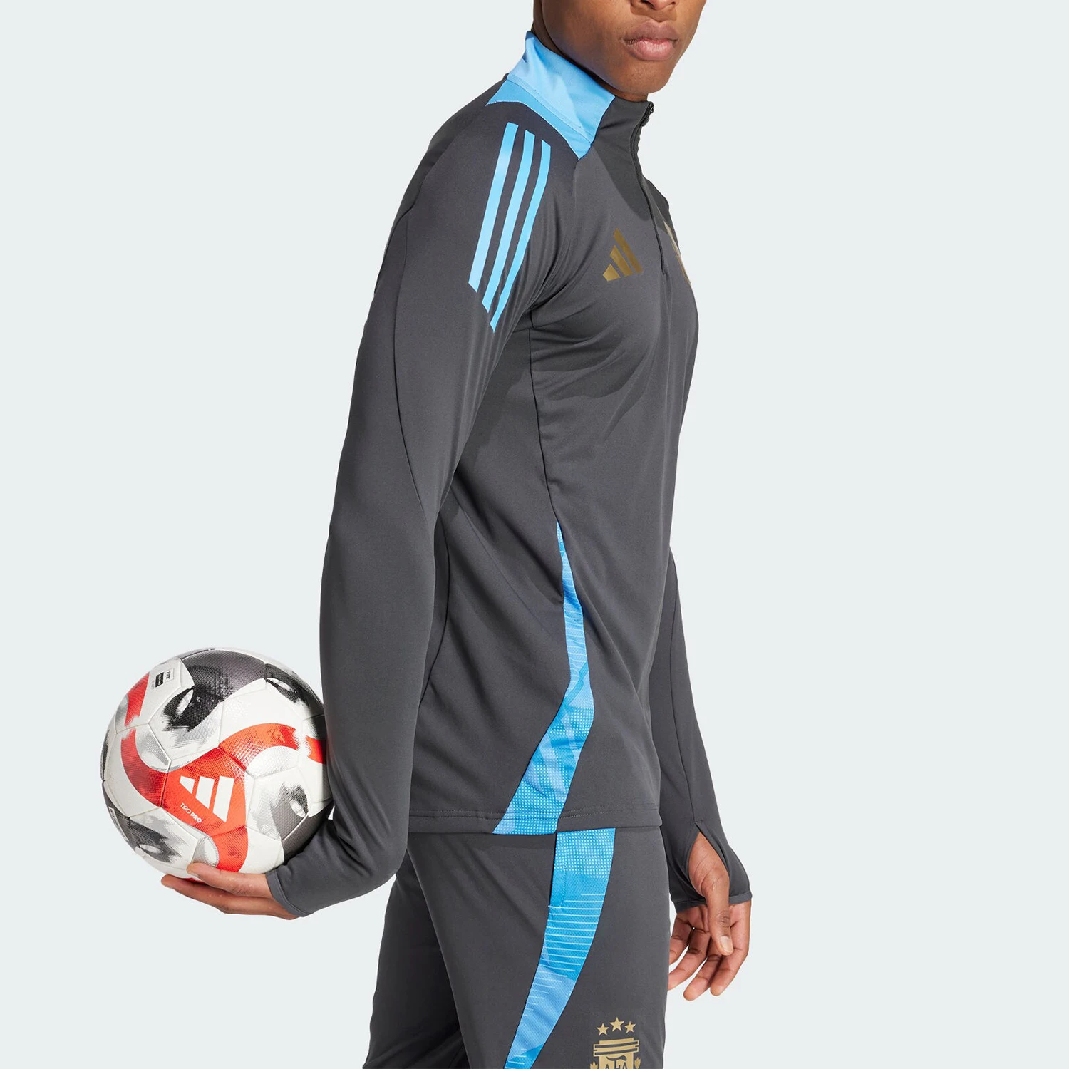 Adidas genuine Argentina football men's half zipper sports top IQ0819