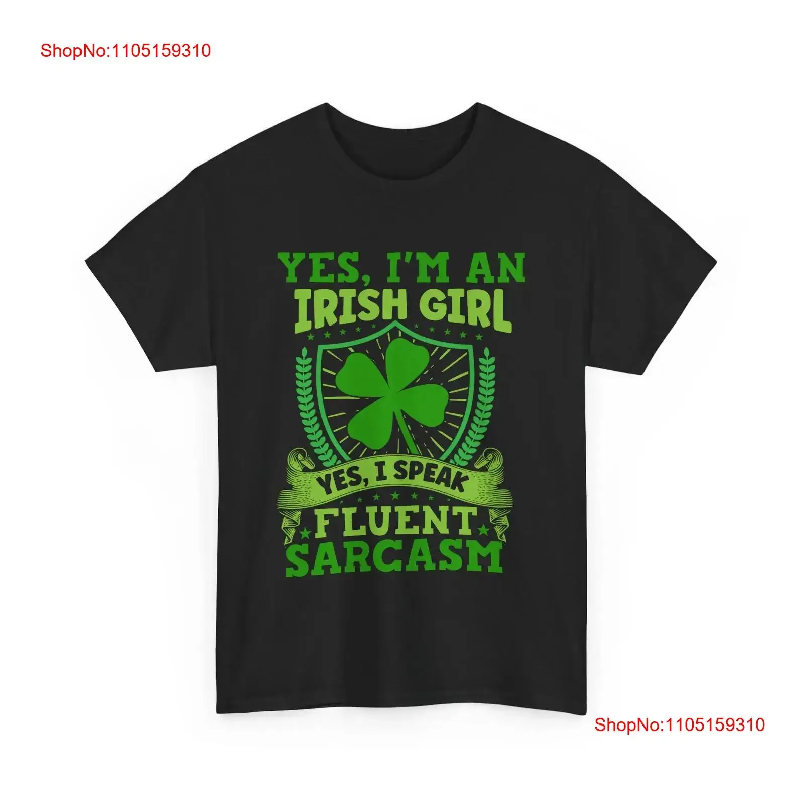 Shamrock Sí, soy una chica irlandesa, hablo, sarcasmo fluorescente, camiseta vintage lavada, ropa de diseñador versátil, ligeramente Unisex