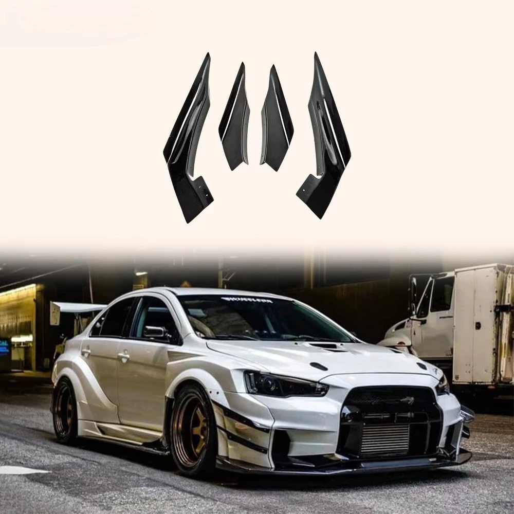 For Mitsubishi EVO 10 X CZ4A 07-16 SEXY Style Carbon Fiber Side Skirts Pair view 3