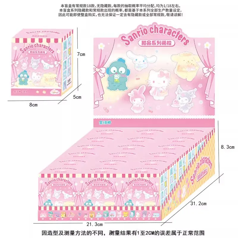 Authentieke Sanrio Dessert Serie Leuke Mini Graan Blind Box Speelgoed Anime Kuromi Hellokitty Pochacco Melodie Beeldjes Ornamenten Geschenken