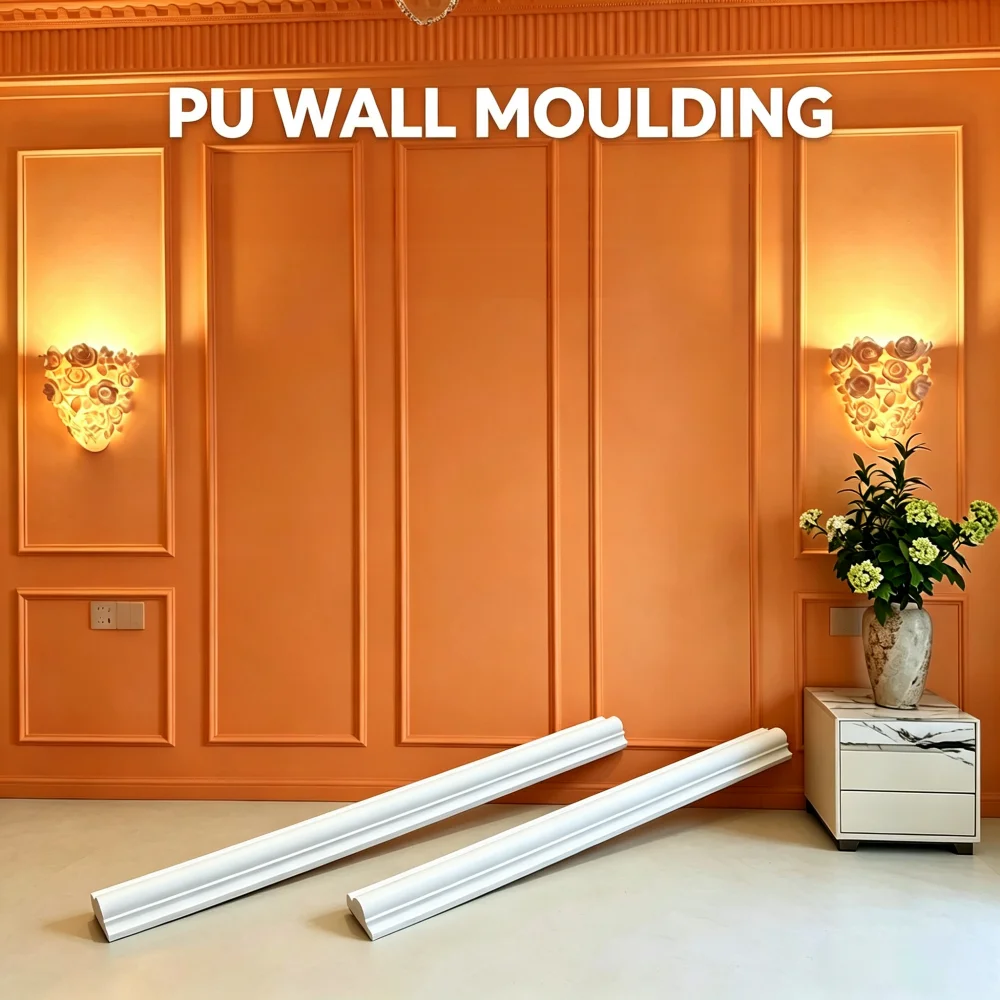 4Pcs/8Pcs/12Pcs/16Pcs Half Round Polyurethane Decorative Trim Faux Gypsum Wall Moulding Easy To Install Edging Border Strips