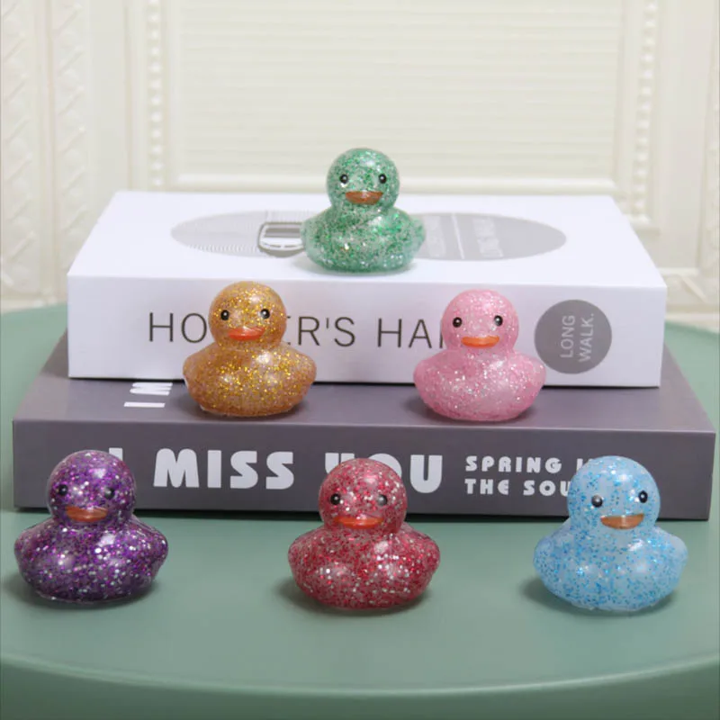 6pcs Duck Bathroom Shower Pinching Toys Little Duck Pinch Call Water Toys Summer Beach And Pool Activity Children\'s Party Gifts