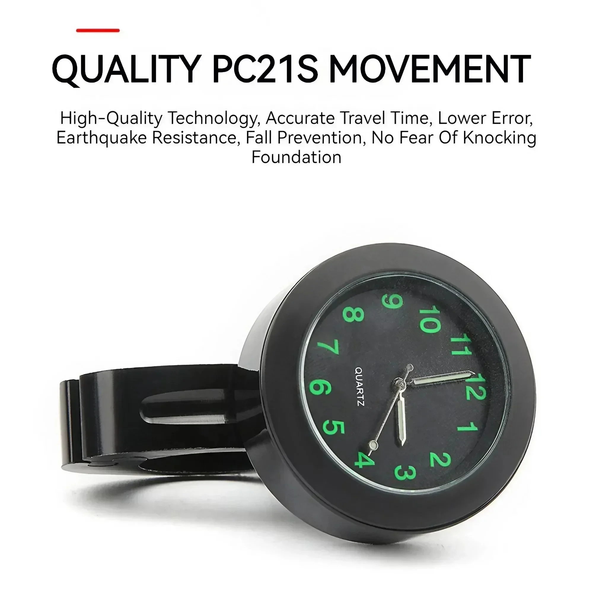 Universal Stainless Steel Waterproof Handlebar Clock for Motorcycles, Scooters, ATVs, Bicycles - Shockproof Mount