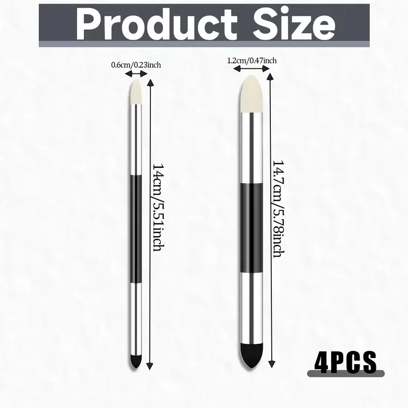2/4pcs Dual-Headed Sketch Pens: Round Sponge, Art Blending Sponge Pen Set - for Artists, Reusable & Washable Drawing Tools
