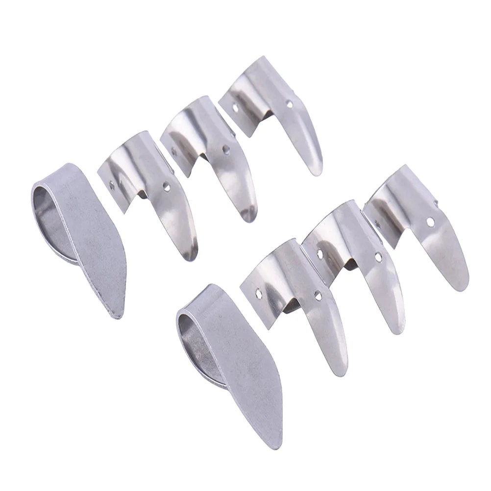 

8pcs Guitar Thumb Finger Picks Stainless Steel Guitar Picks Thumb Picks Finger Picks for Electric Guitar Bass Ukulele (Silver)