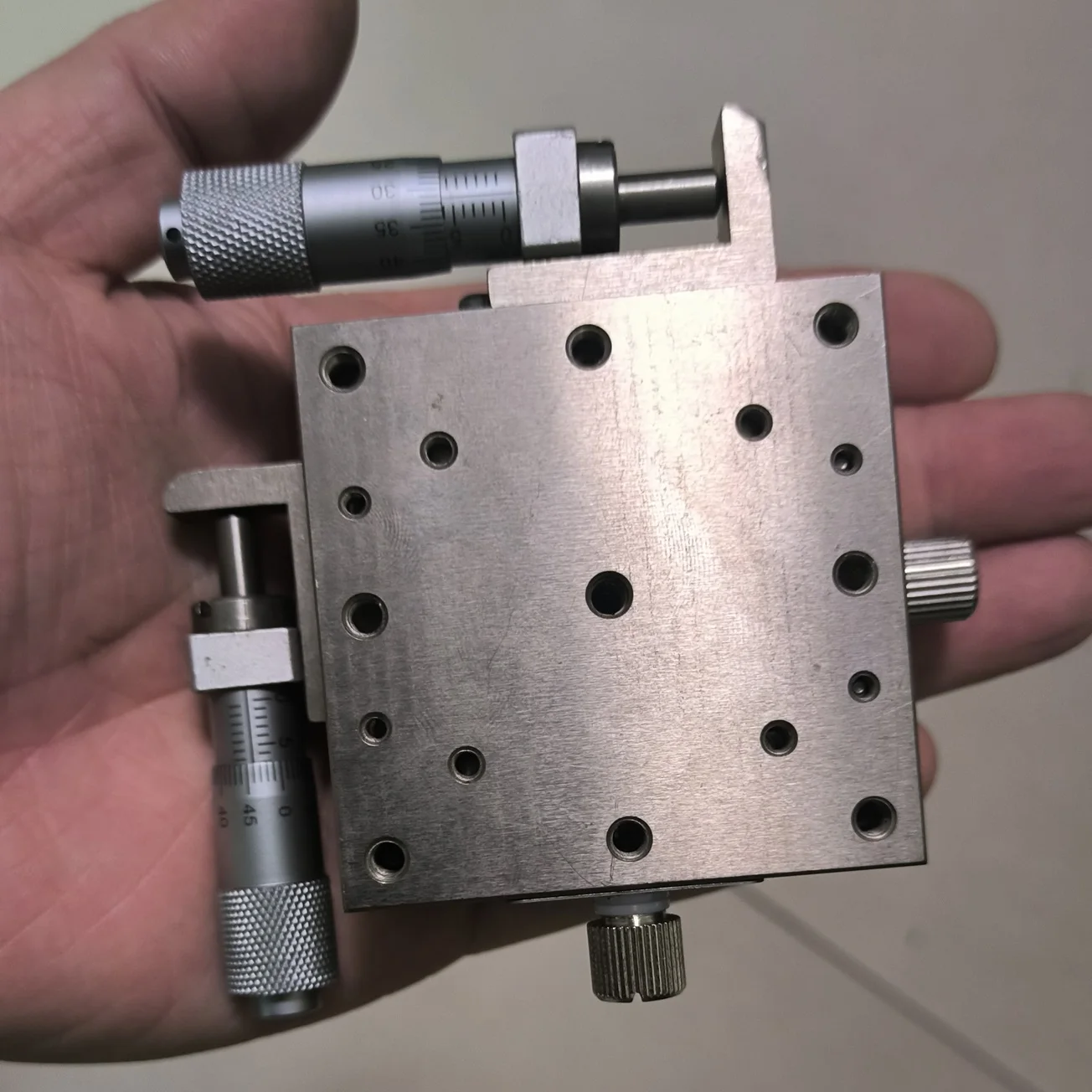 60mm Stainless Steel XY Dual Axis Precision Fine Adjustment Platform Dismantling Parts