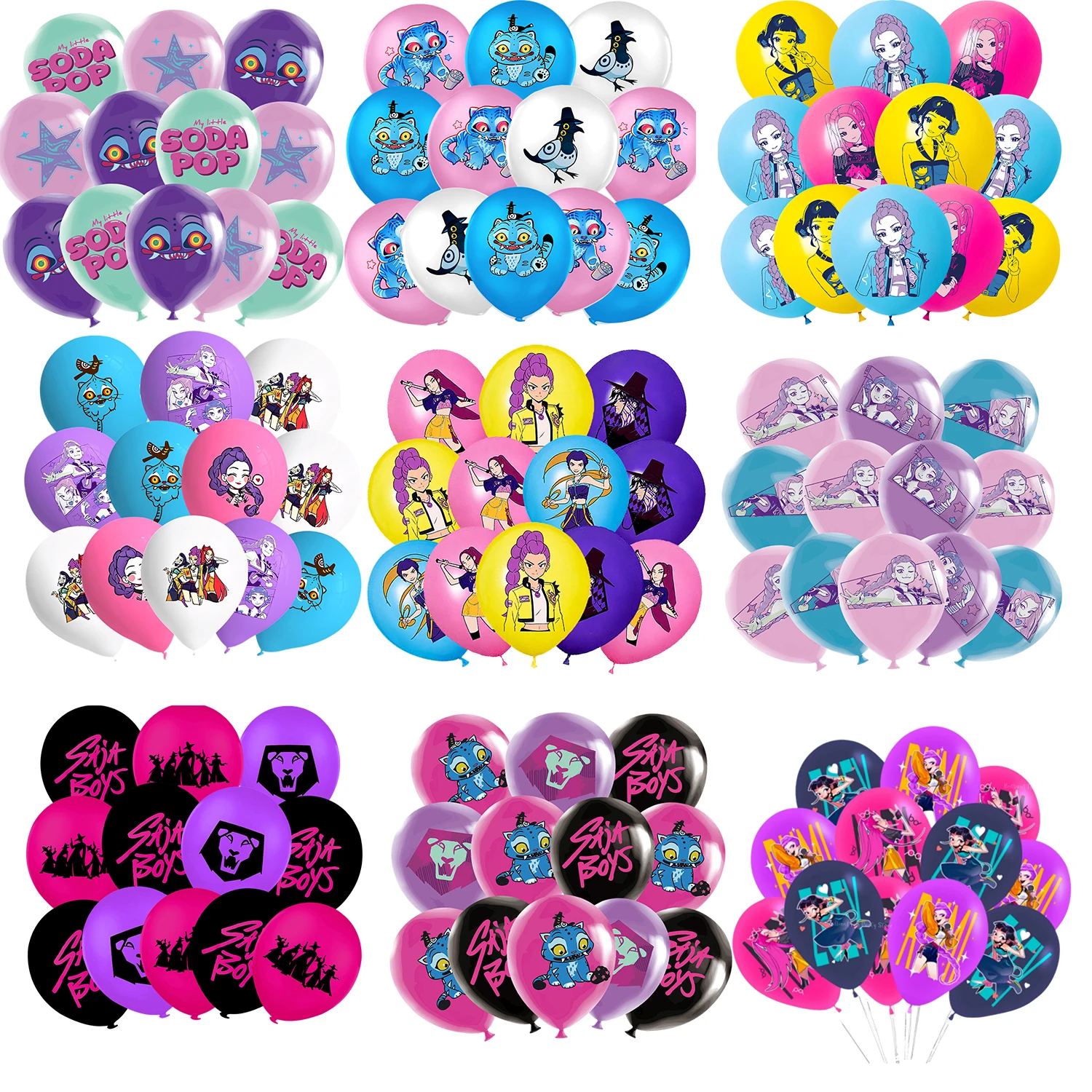 

k pop demon hunters Theme Balloon latex balloon balloon balloon decoration package for Baby Shower Disposable party supplies