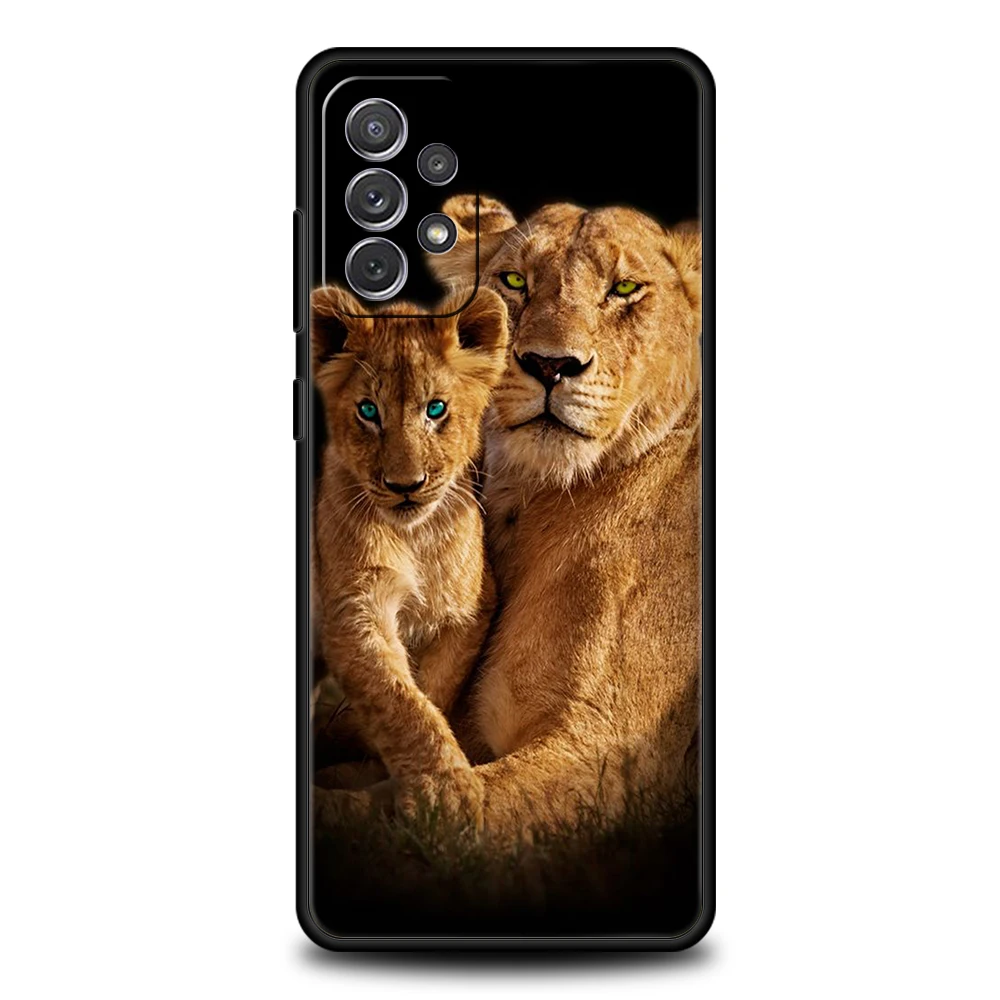 Lion Alpha Male Cub Phone Case for Samsung Galaxy A14 A54 A34 A51 A71 A72 A73 A32 A52 A52S A01 A11 A21S A31 A41 5G Soft Shell