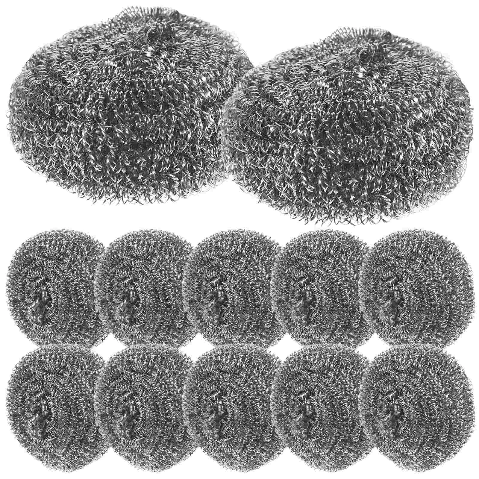 

12 Pcs Large Steel Wool Cleaning Sponges Ceiling Fan Cleaner Duster Stainless Kitchen Brush