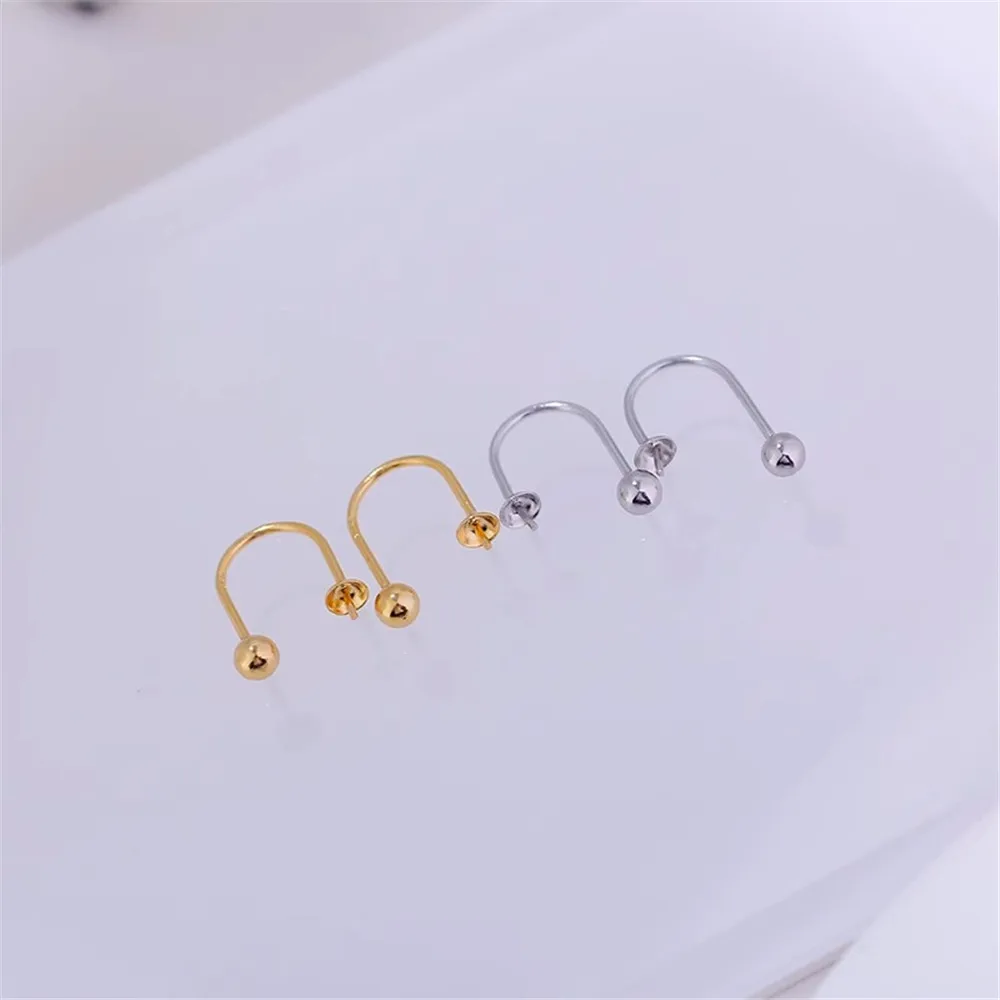 

S925 Sterling Silver Pearl Earring Settings DIY Jewelry Making Supplies Blank Earring Posts for Handcrafted Accessories No Pearl