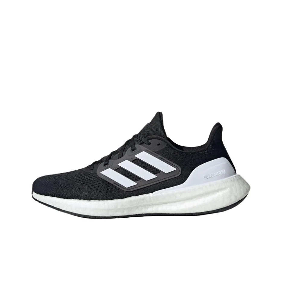 adidas-pureboost-23-chaussures-de-course-basses-respirantes-resistantes-a-l'abrasion-en-tissu-rebound-unisexe-noir-blanc-if4839