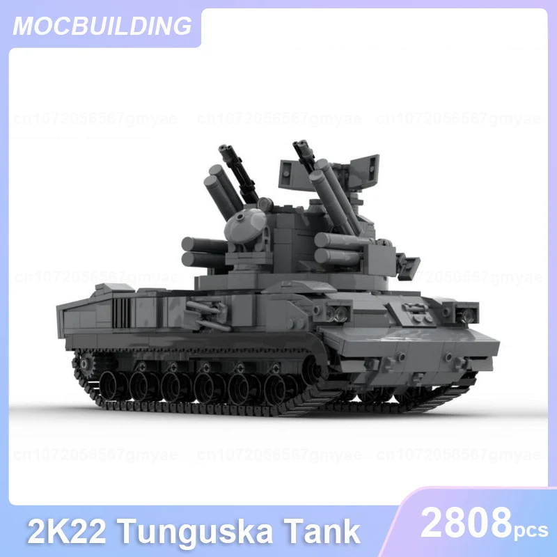 Модель танка 2K22 Tunguska, строительные блоки MOC, сборные кирпичи «сделай сам», развивающая военная машина, креативные игрушки, рождественские подарки, 2808 шт.