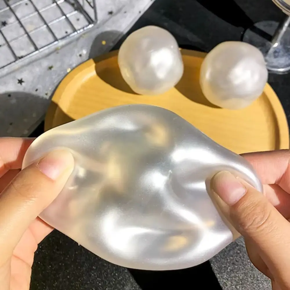 Blue Coconut Oil Squishy Ball Transparent Soft Ball Quick-rebound Squeeze Toy Clear Jelly Slow Rising Squishy Pearl Squishy Toy