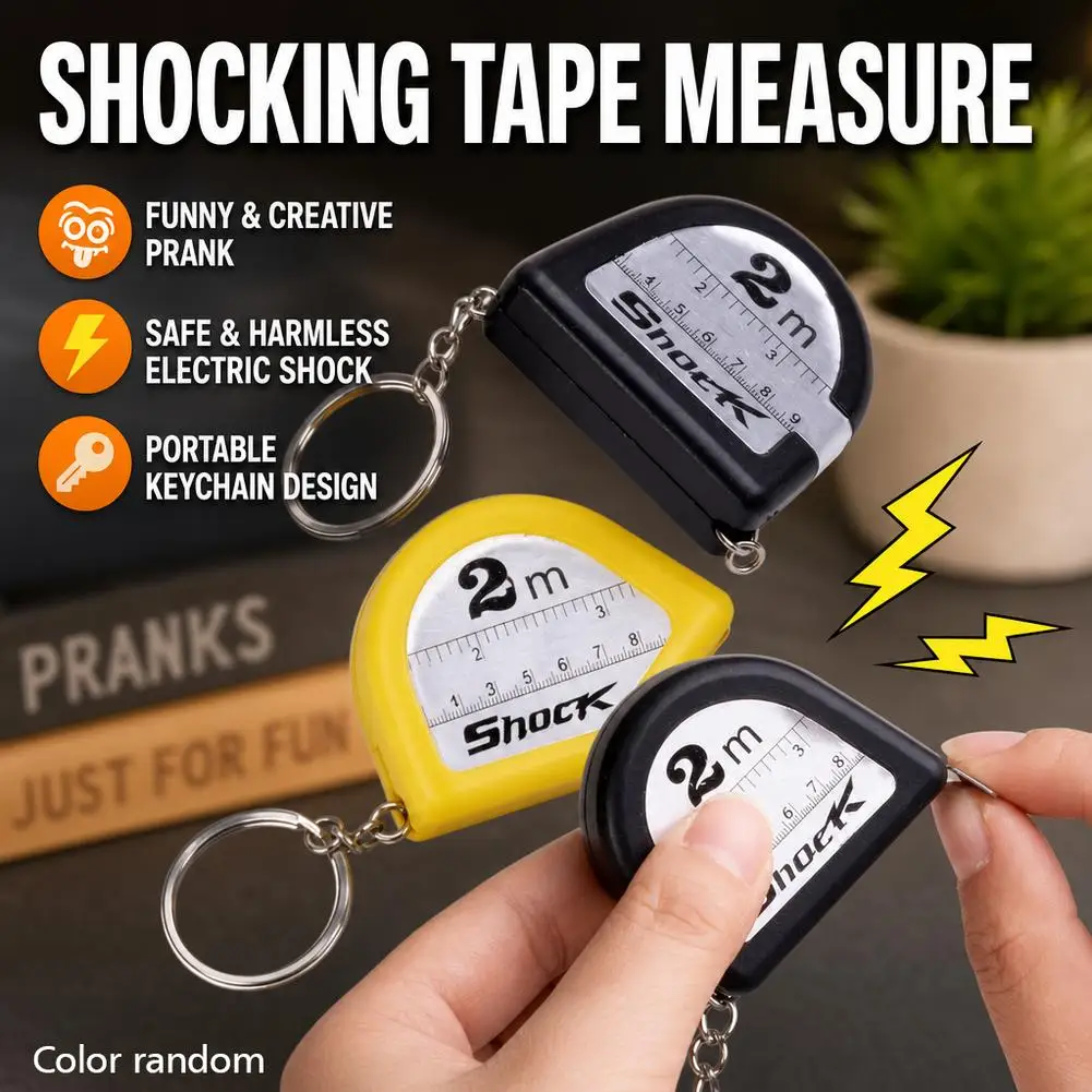 Creative Electric Shock Tape Measure Prank Toy No Measuring Function Funny Joke Gadget For April Fools Party Gifts