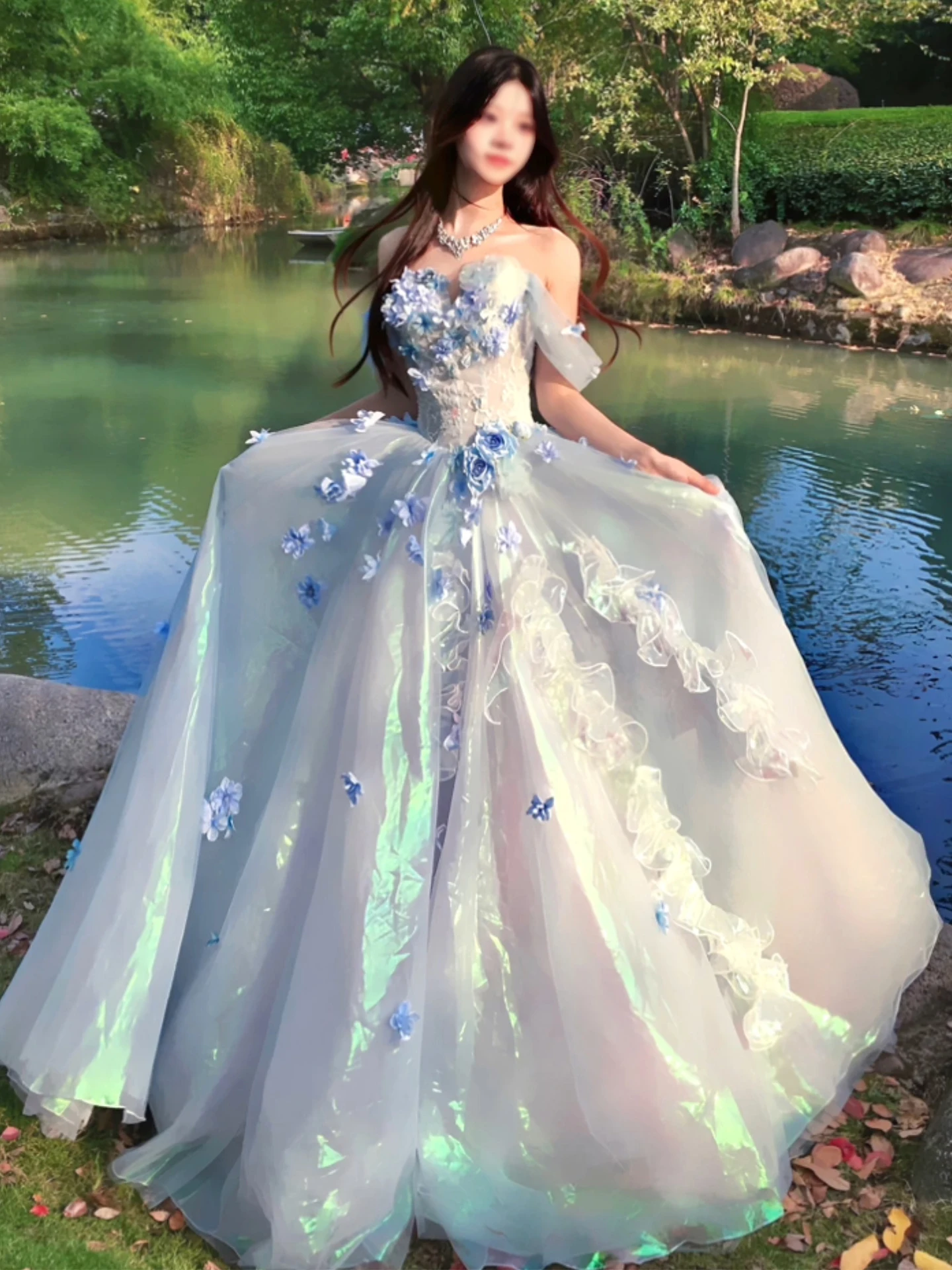 

Длинное платье в стиле принцессы на одно плечо, синее, для выпускного, торжеств, выступлений, свадеб, банкетов, церемоний, подарок для взрослых