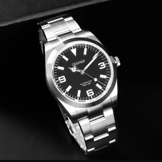 CRONOS Men Automatic Watch 39mm Diver Mechanical Wristwatch Sapphire 10ATM Waterproof Luminous PT5000 Mirco Adjustable Clasp