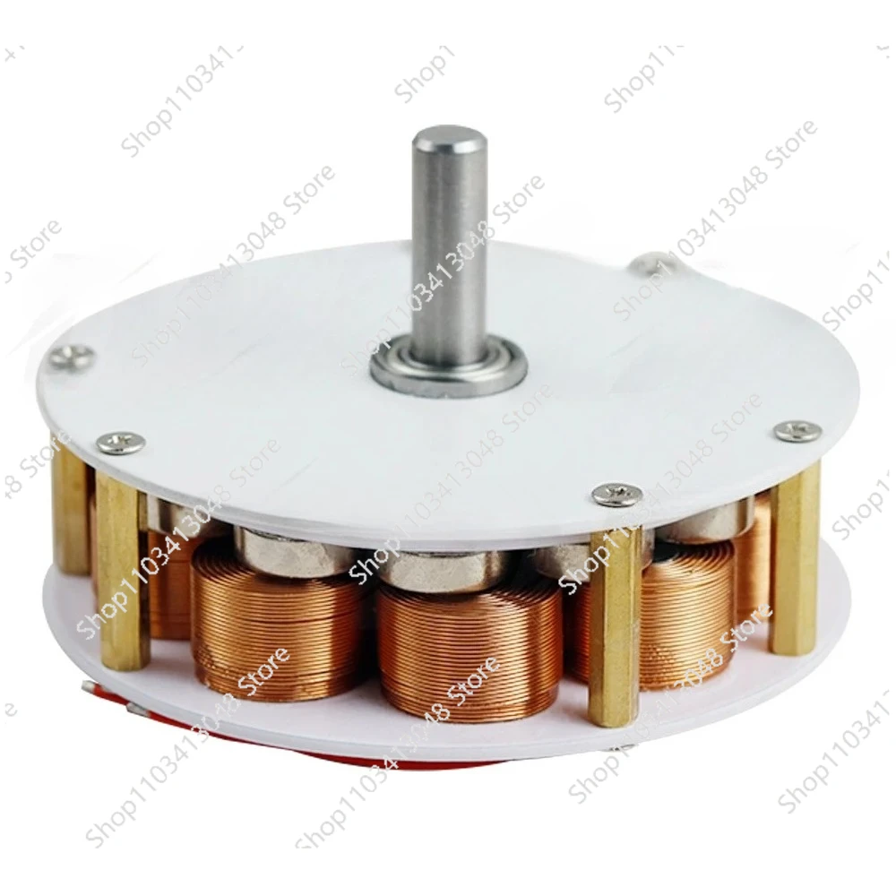 Mini Disc Iron Core Generator 50W 24V Strong Magnetic Low Speed Multi-pole Three-phase Ac Generator 100-650rpm 85mm*25mm